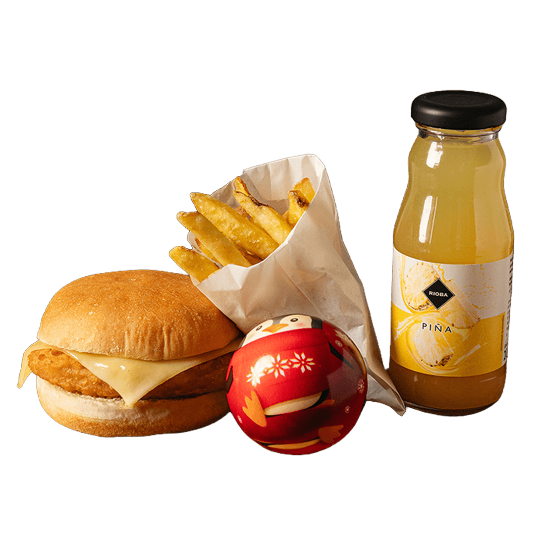 Burger Pollo + Patatas + Sorpresa